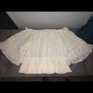 WHITE ZARA OFF THE SHOULDER BLOUSE